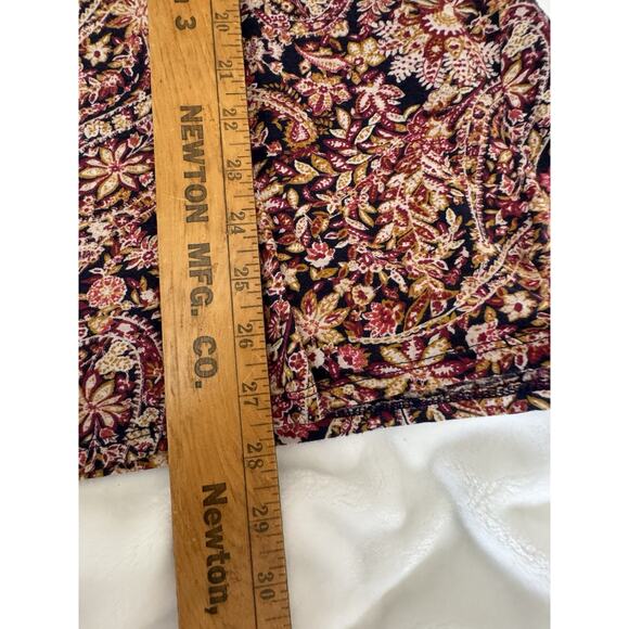 Lucky Brand 3X Top Tunic Shirt Floral Blue Gold Burgundy Boho Peasant LagenLook - Picture 8 of 10